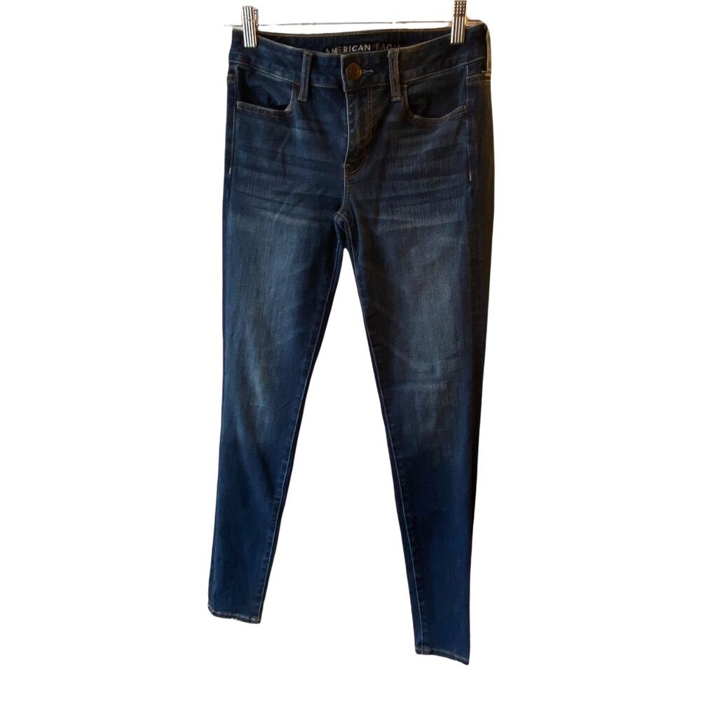 American Eagle Jeans 360 Ne(x)t Level Stretch Jeggings Women's 4 Distressed Hem